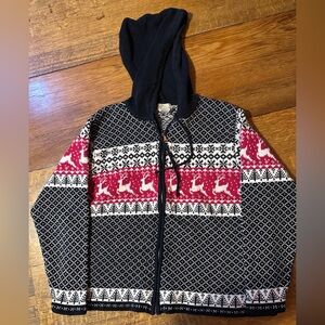 vintage‎ studio works reindeer full zip hoodie sz XL